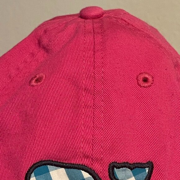 Vineyard Vines Pink Gingham Whale Adjustable Cotton Cap‎ - Picture 9 of 13